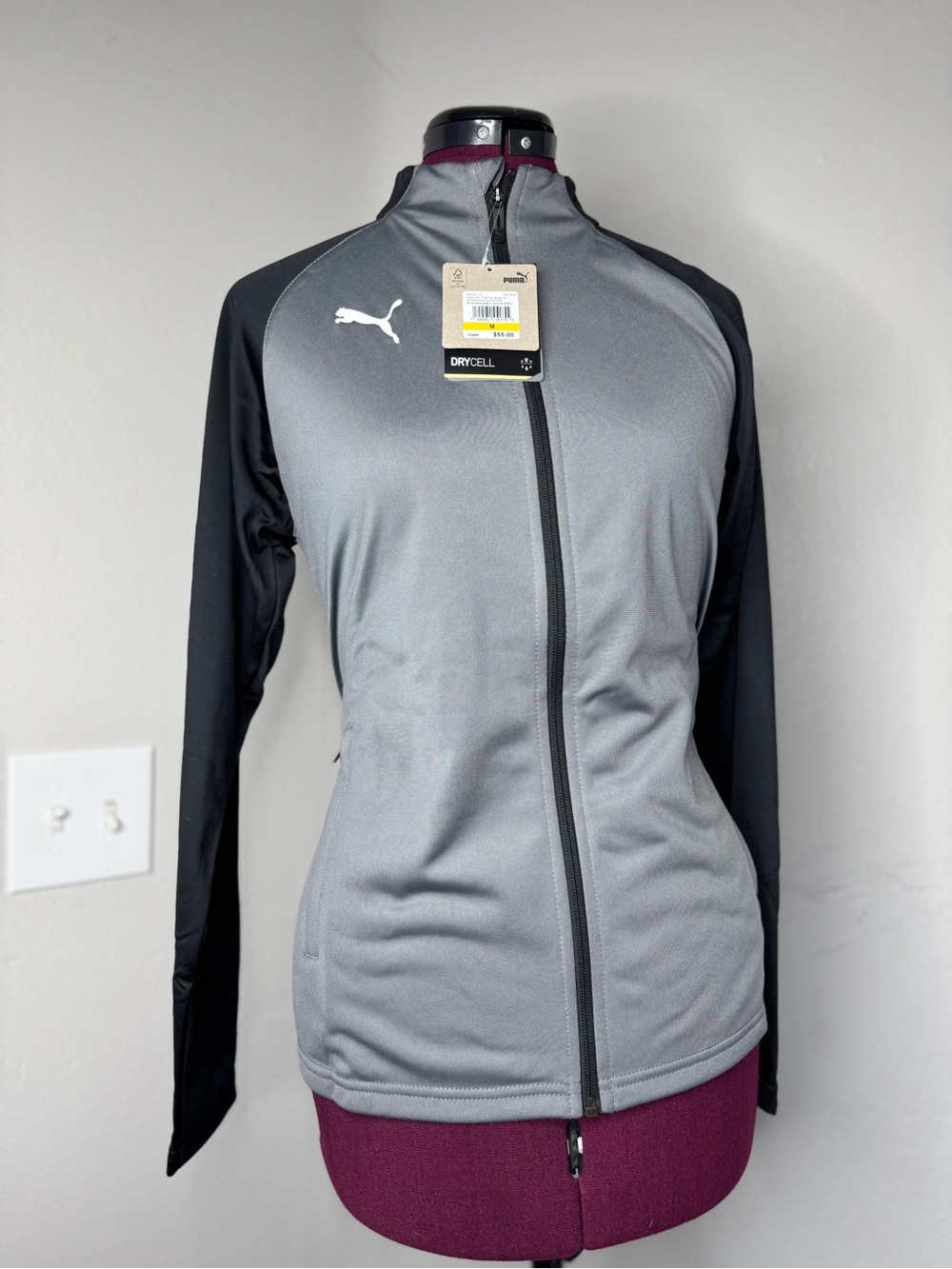PUMA dryCELL Women’s Athletic Pullover Sweatshirt – Gray/Black – NEW